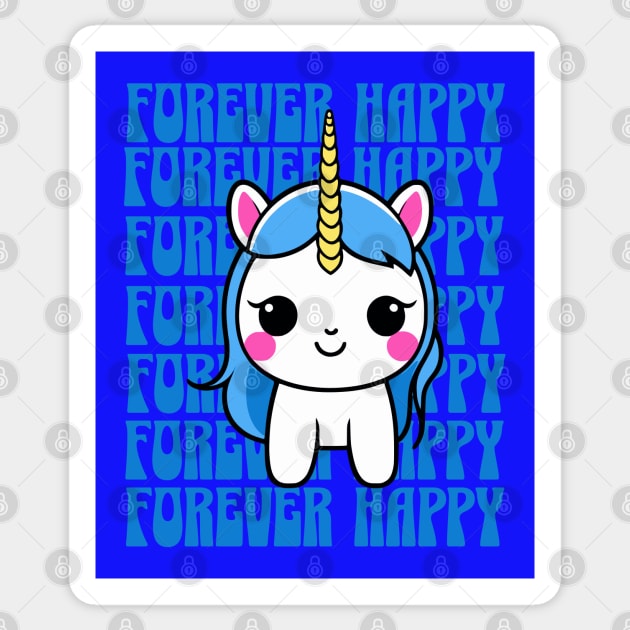 Cute Forever Happy Unicorn Sticker by ArtisticRaccoon